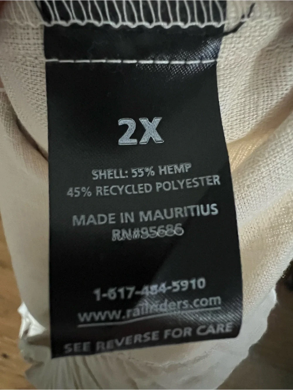 RailRiders LOA Love of Adventure Hemp Blend Pants Mens 2X White Elastic Waist